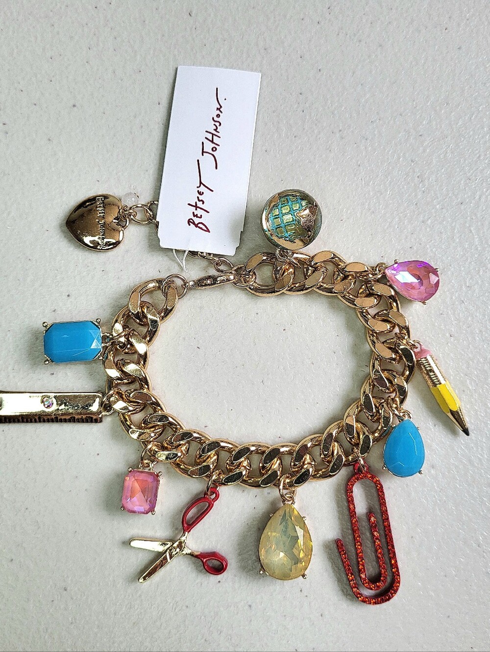 Betsey Johnson Back To School Teacher Necklace Bracelet And Earrings Set. NWT - Picture 15 of 16